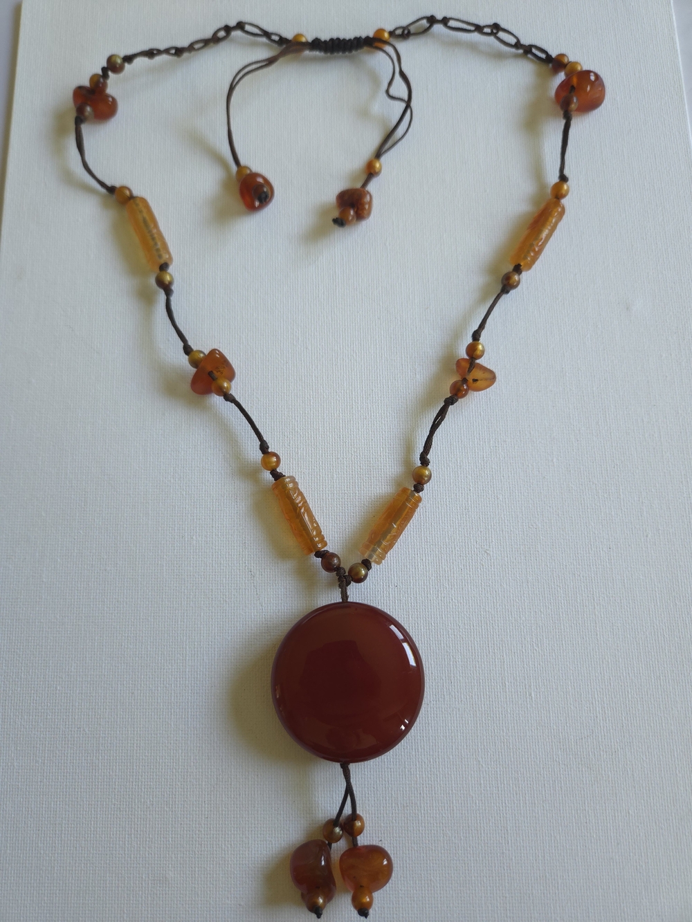 Vintage Carnelian Agate Statement‎ Necklace